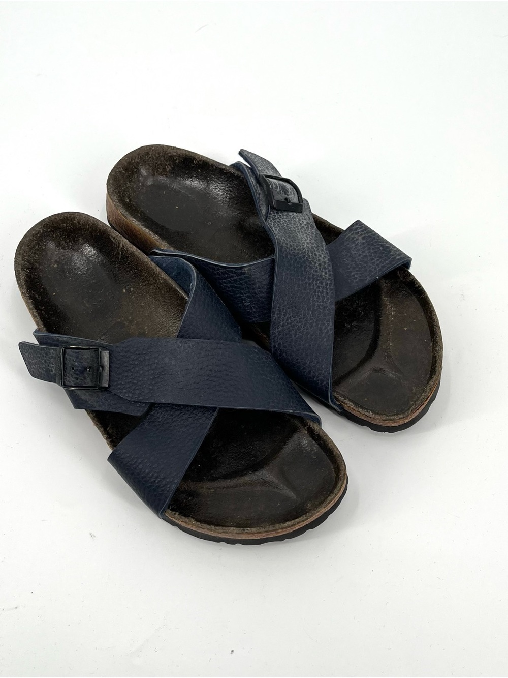 BIRKENSTOCK BETULA Cross Strap Sandals Blue 35 / 5 Women Leather Comfort Shoe